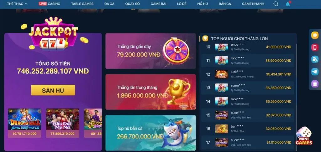 Banner khuyến mãi momo game nổ hũ online